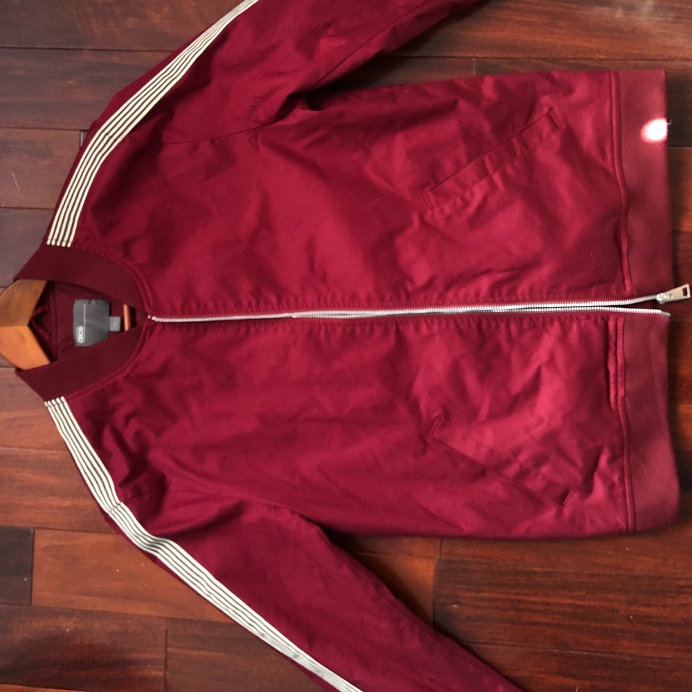 Red Bomber Jacket with stripes